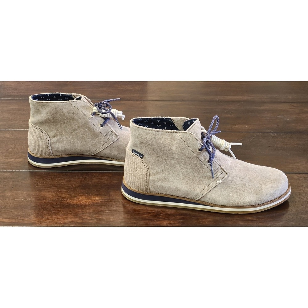 Hari Mari Adobe Boots Men's Size 9 Suede Leather Ankle Lace Up Tan Arch Support